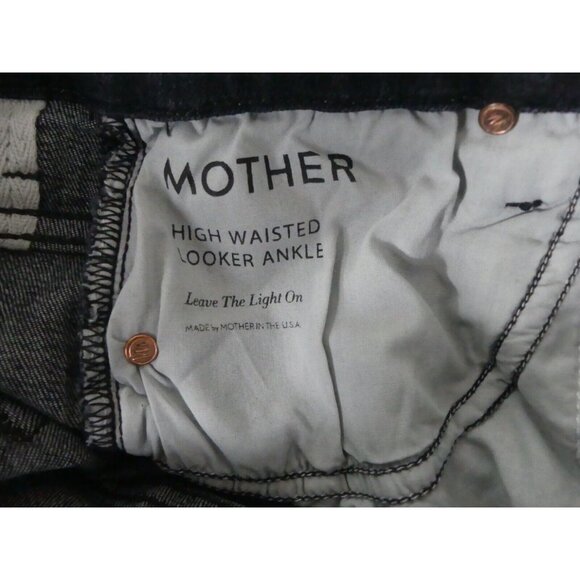 Mother 27 Jeans High Waisted Looker Ankle Leave The Lights On Black - Picture 7 of 9
